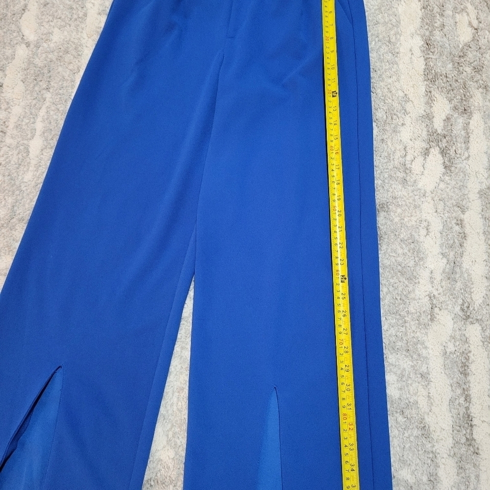 Happily Grey Womens Vibrant Blue Wide-Leg Pants Size 3 - Picture 7 of 9